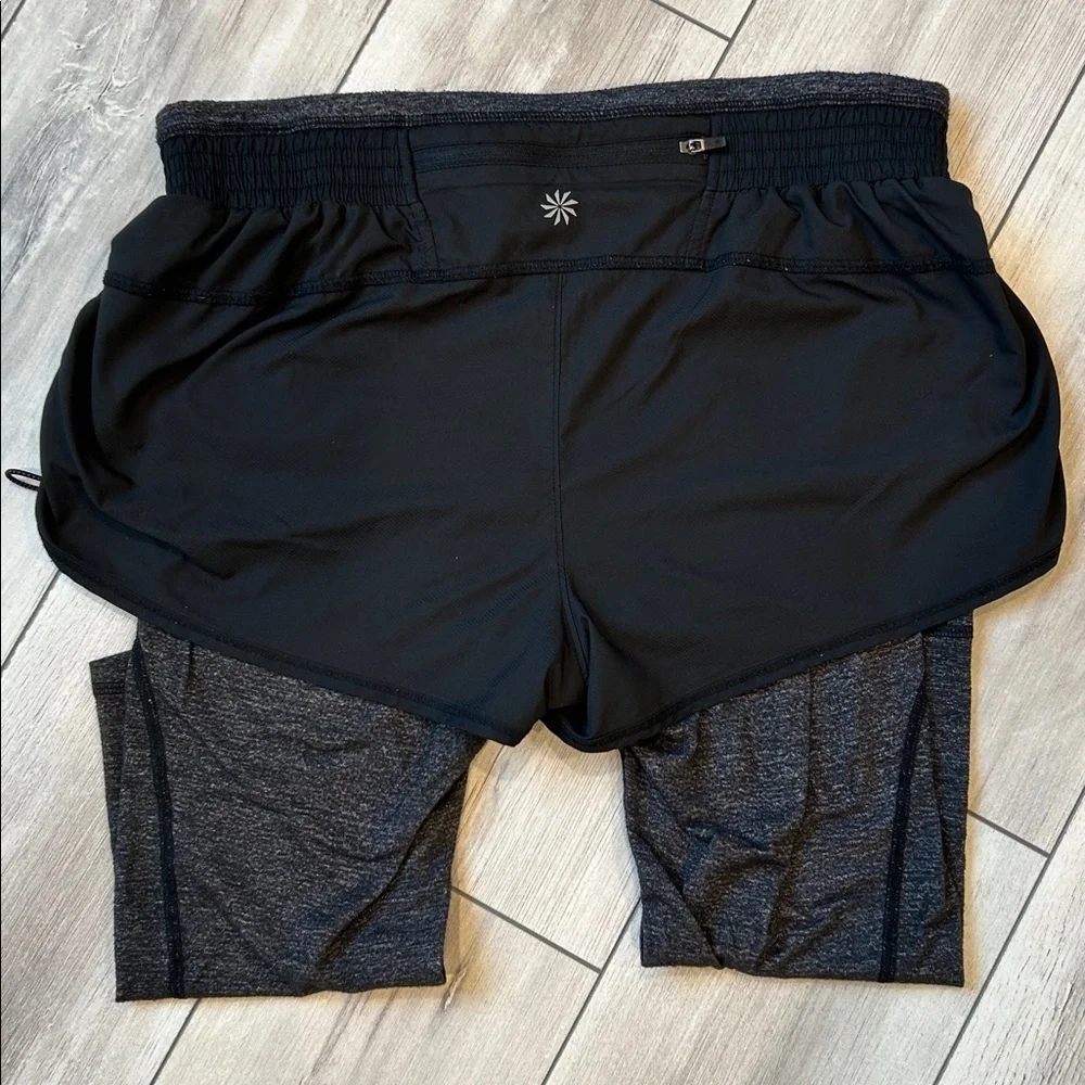 Athleta Go Getter 2-in-1 Knicker Shorts Over Capri leggings size medium